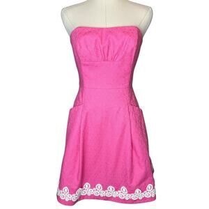 Lilly Pulitzer Strapless Blossom Jacquard Dress in Pink Size 2